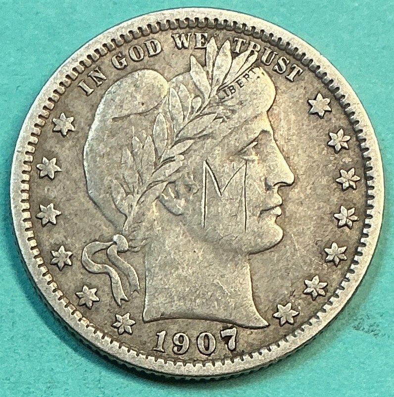 1907 Barber Quarter., Extra Fine Circulated Details., Store#QR1236