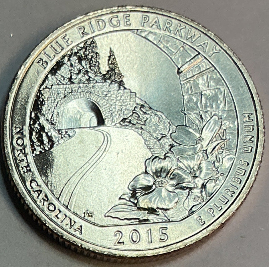 2015-D Uncirculated, Blue Ridge Parkway, North Carolina, Washington Quarter