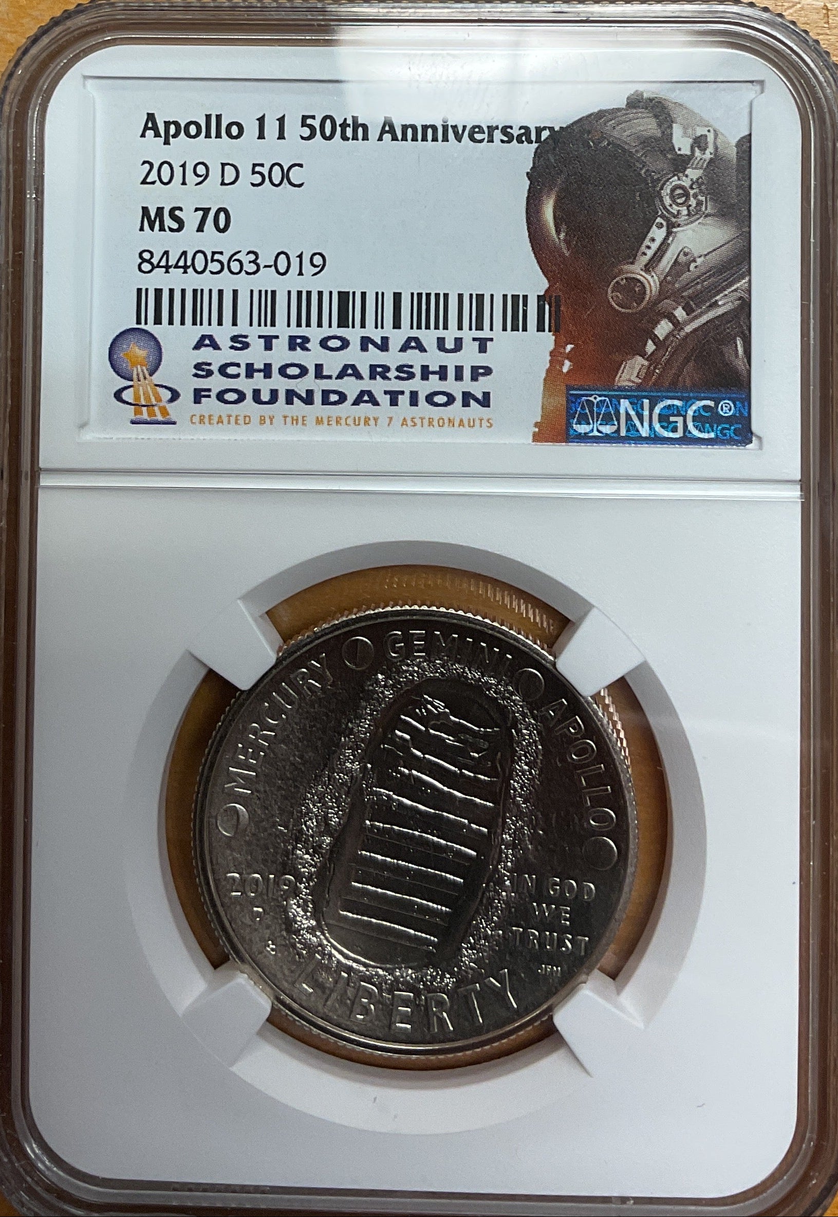 2019-D Apollo 11 50th Anniversary 50C, NGC MS-70, Store #GMC406