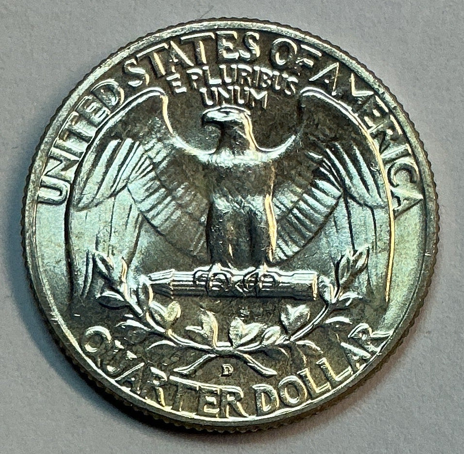 1964-D Silver Washington Quarter, Uncirculated Coin, Store #QR1799
