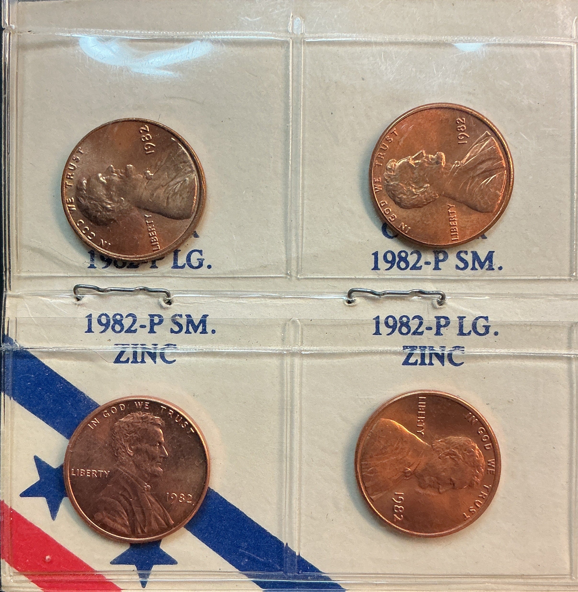 1982 Large & Small Date, Lincoln Memorial Cents Set, Store #CT001