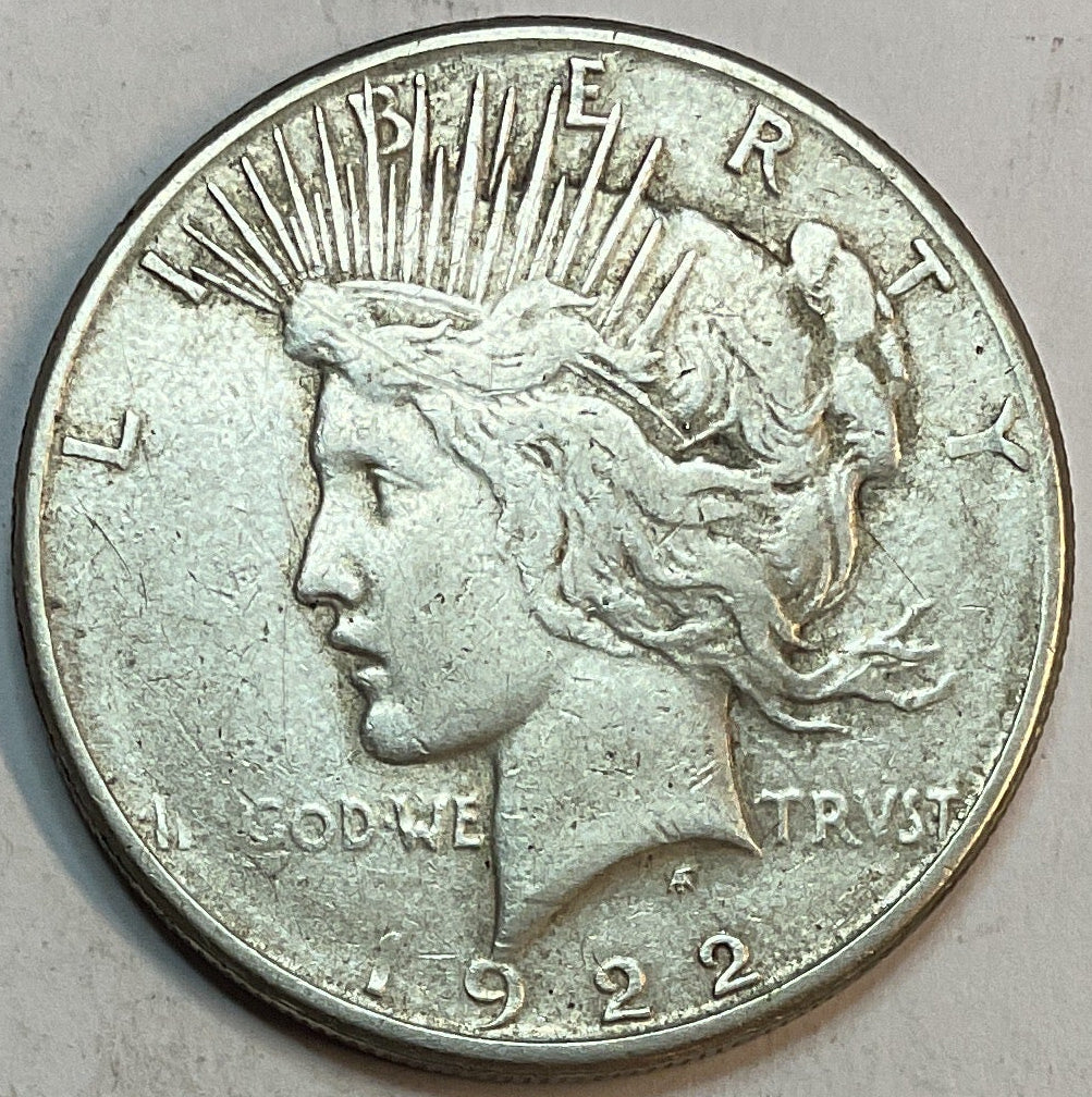 1922-S Peace Dollar, Very Good Circulated Coin, Store #DR0946