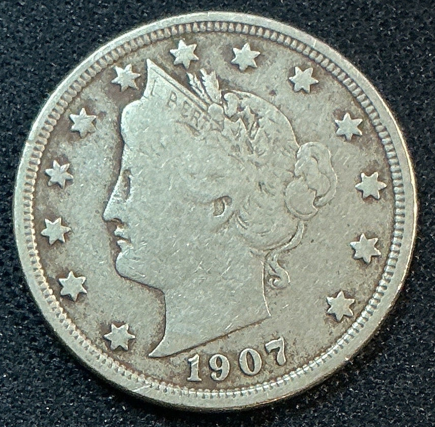1907 Liberty Nickel, Very Good Circulated Coin, Store #NL899