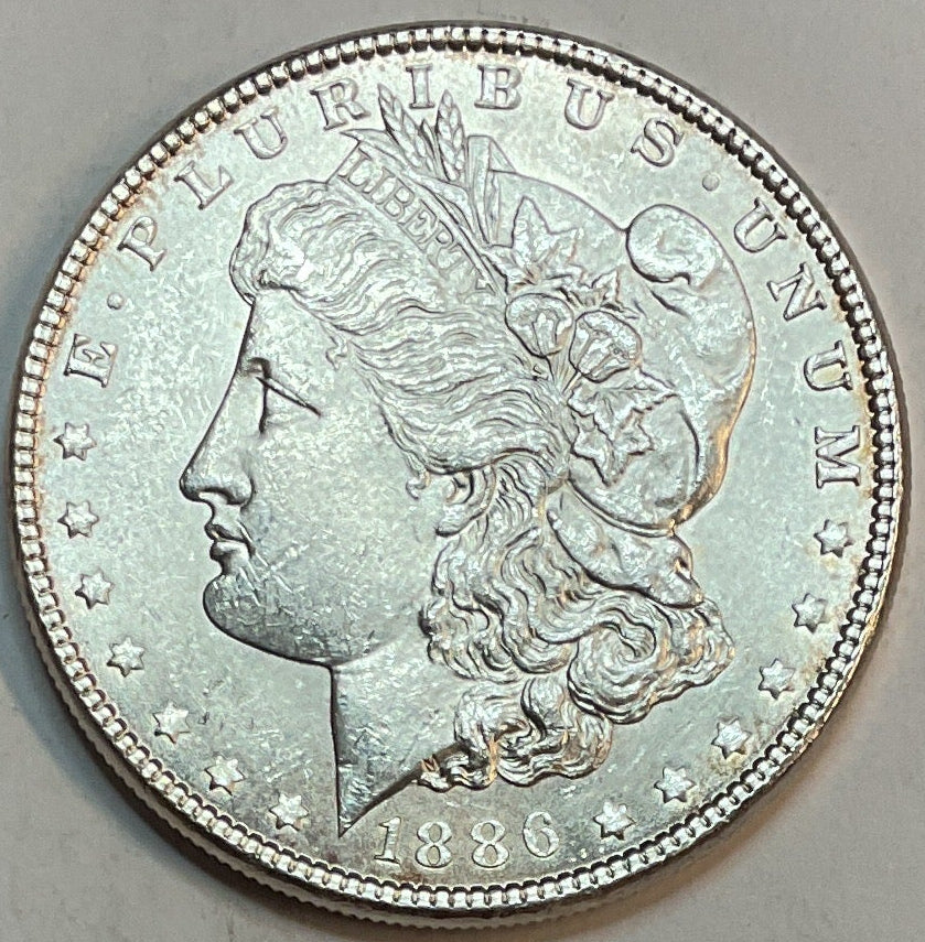 1886 Morgan Dollar, Mint State Uncirculated Coin, Store #DR0937