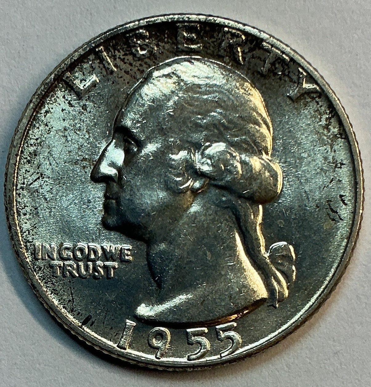 1955-D Silver Washington Quarter., Mint State Uncirculated Coin., Store #QR1768