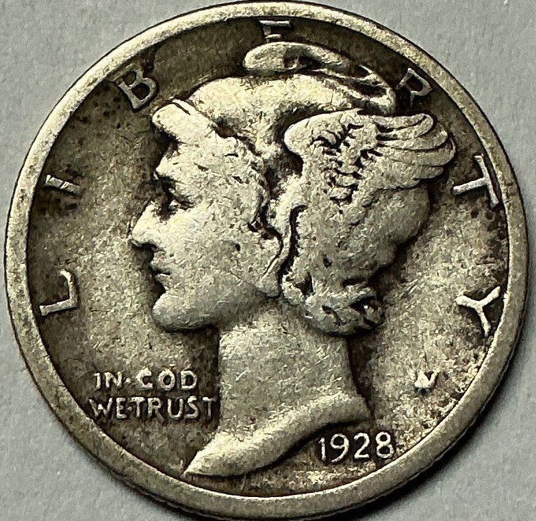1928-D Mercury Dime, Fine Circulated Coin, Store #DE0970