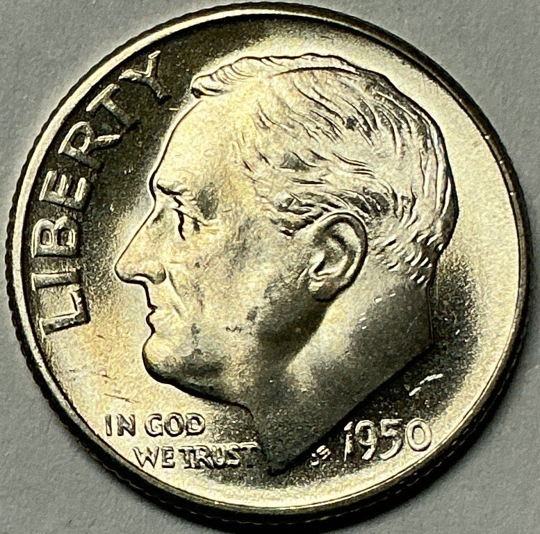 1950-S Roosevelt Dime, Mint State Uncirculated Coin, Store #DE0532