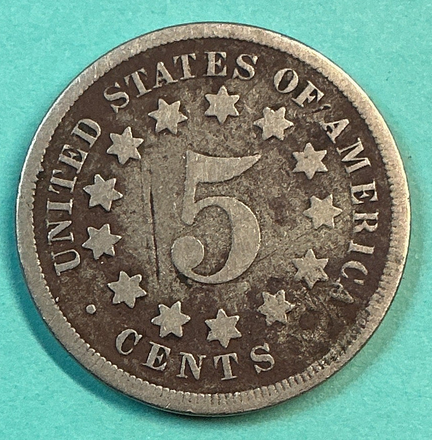 1869 Shield Nickel, Fine Details Circulated Coin, Store #NL0111