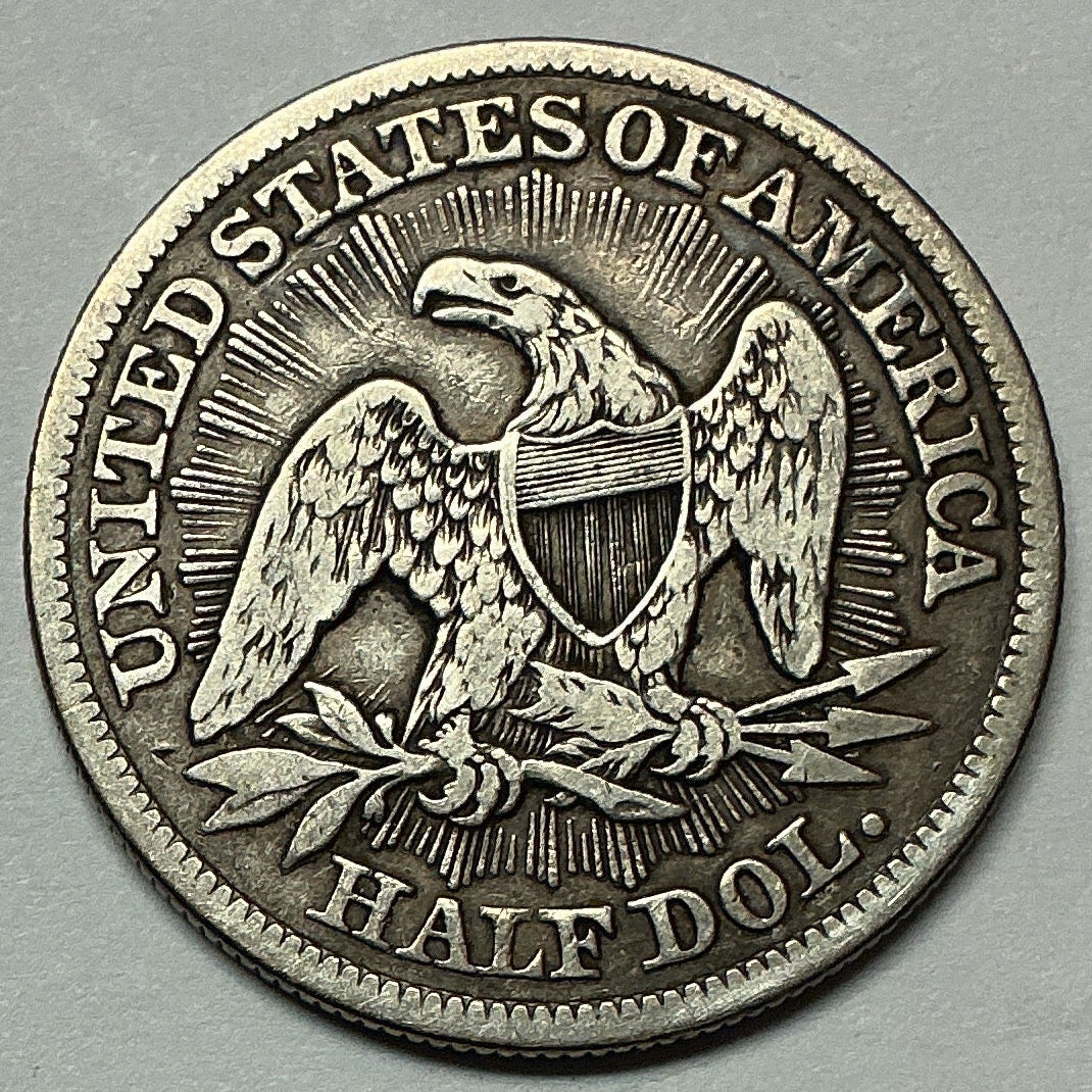 1853 Liberty Seated Half Dollar, About Uncirculated Coin, Store #HR1928