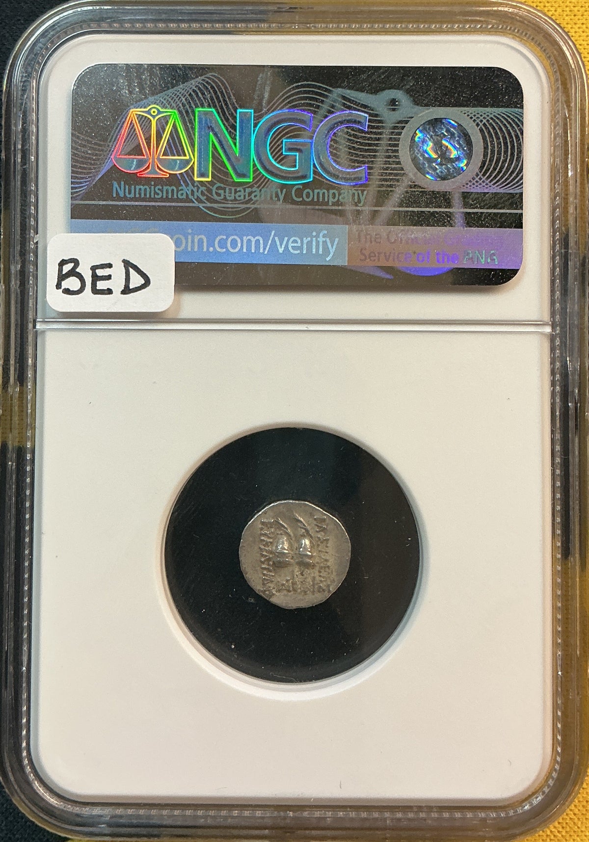 Ancient Coinage, VF, Greek Coinage, Kingdom of Bactria, AR Obol, c170-145 BC, Store #AT0014