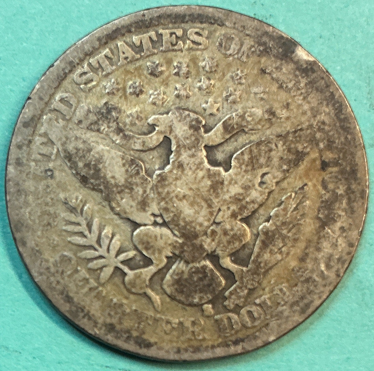 1915-S Barber Quarter., Good Circulated Details., Store#QR1321