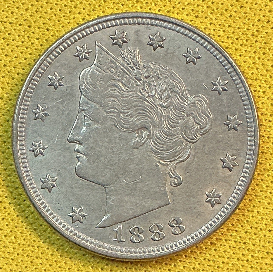 1888 Liberty Nickel, About Uncirculated Coin., Store Sale #NL876