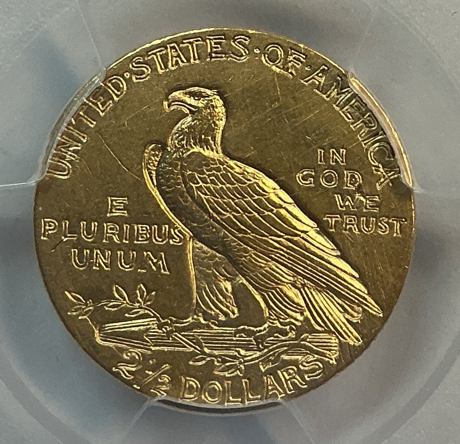 1911 $2.50 Quarter Gold Eagle, Indian Head, PCGS AU-55, Store #G0131.