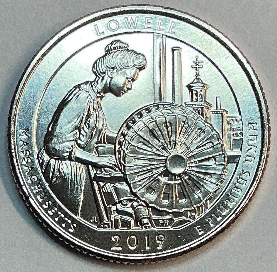 2019-P Uncirculated, Lowell National Historical Park, Massachusetts, Washington Quarter