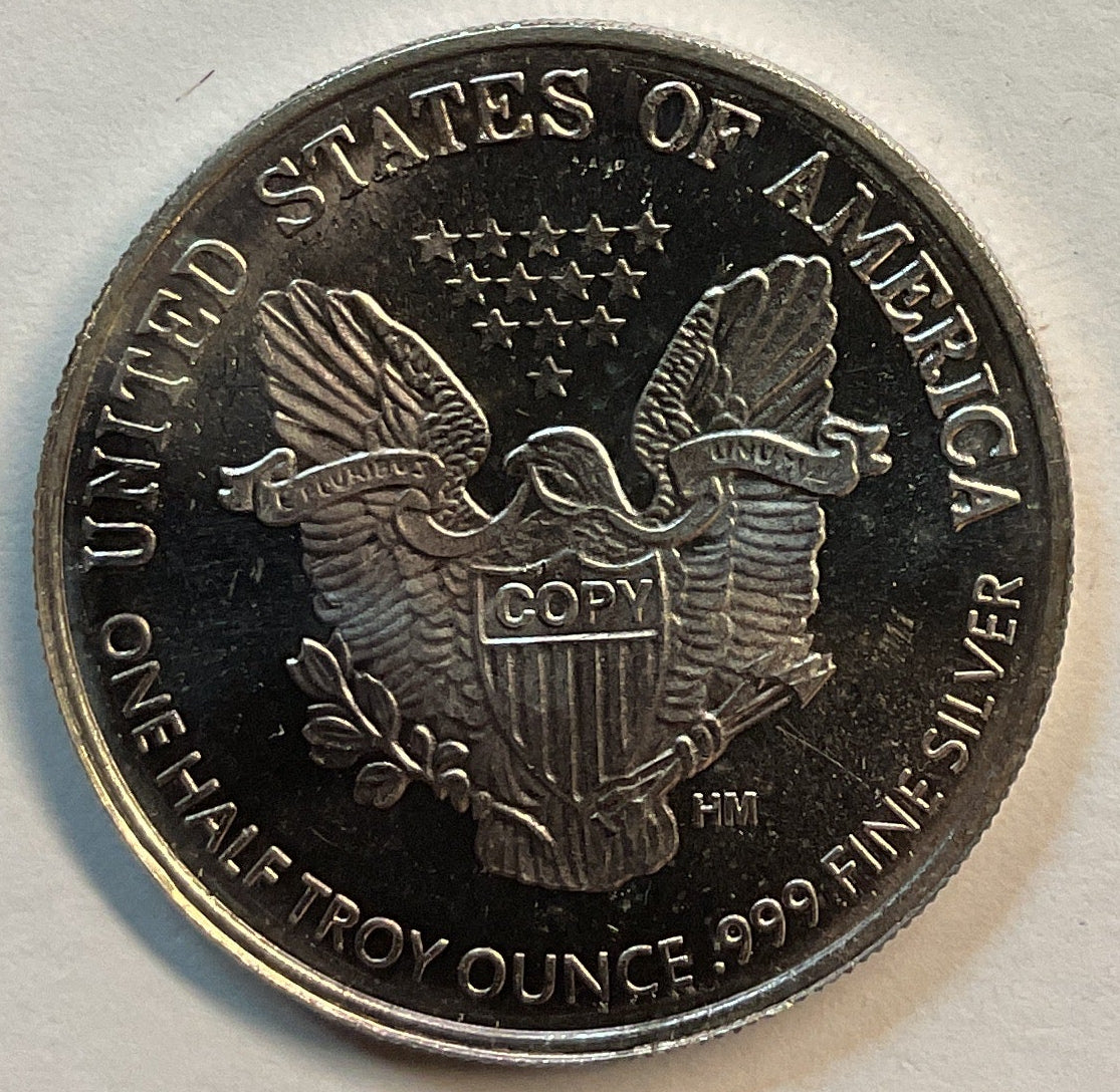 .999 silver, 1/2 Troy Ounce, Walking Liberty Silver Round, Store #SR022