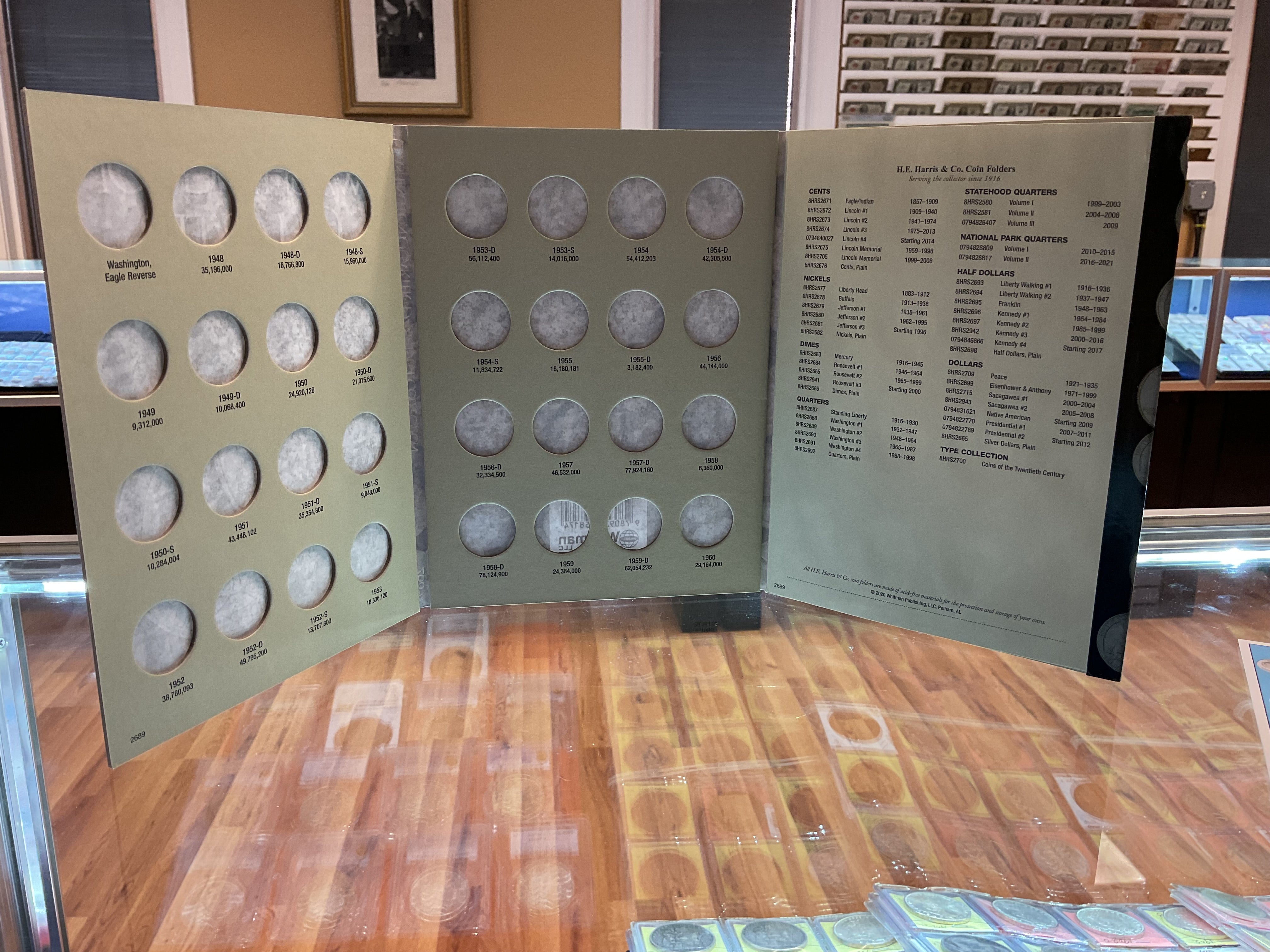 Washington Quarter, Harris Coin Folder, Collections 1948-1964