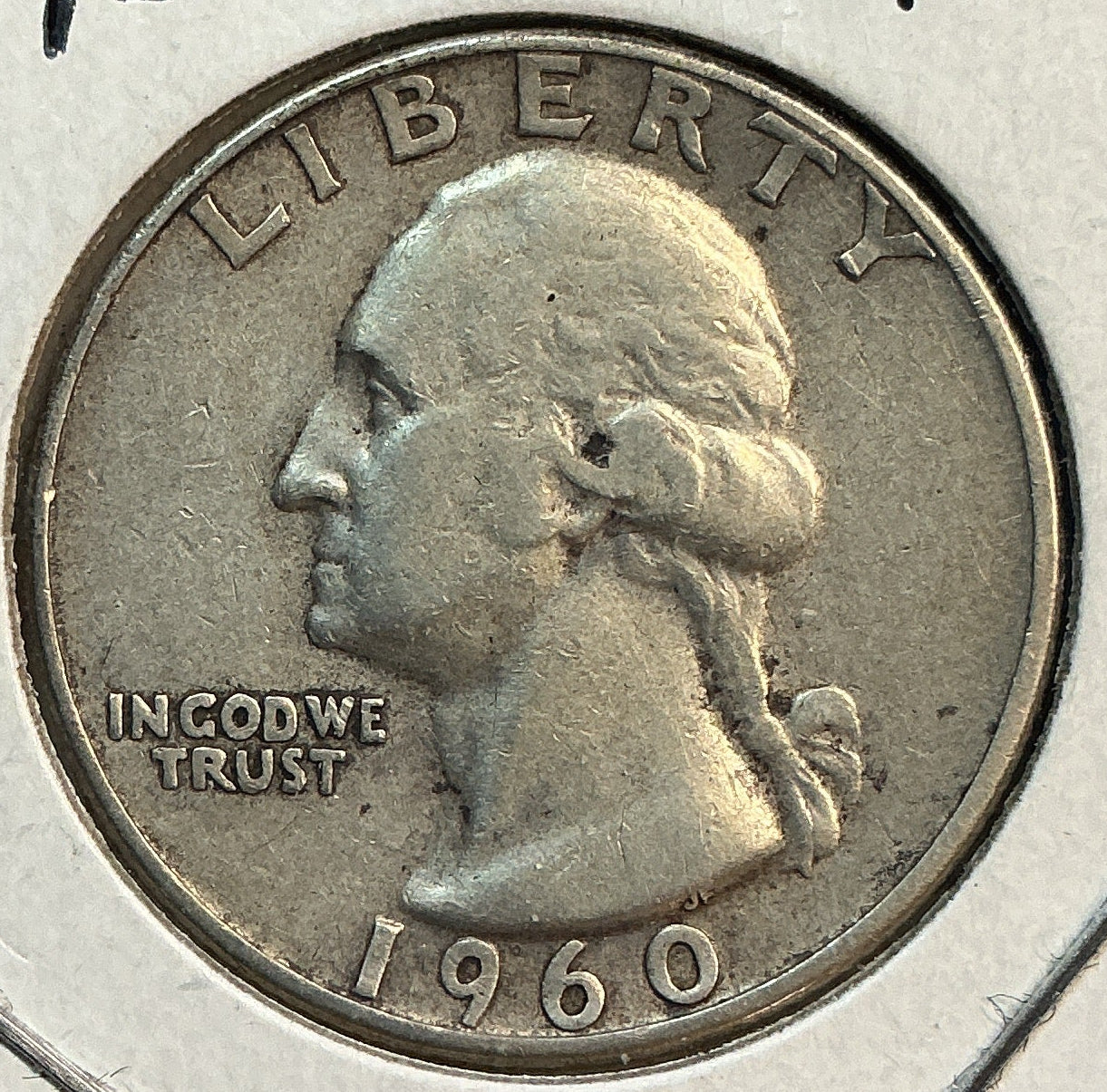 1960-D Silver Washington Quarter., Very Good Circulated Coin., Store #QR1857