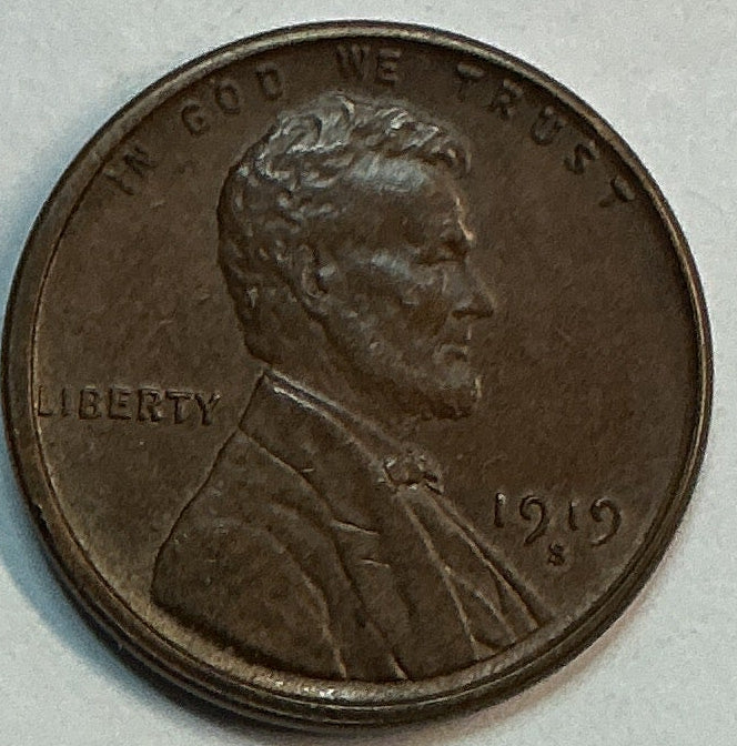 1919-S Lincoln Cent, Mint State Uncirculated Coin, Store #88055