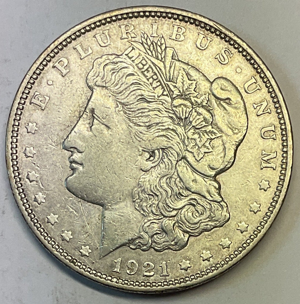 1921-D Morgan Silver Dollar, Fine Circulated Coin, Store #DR0928