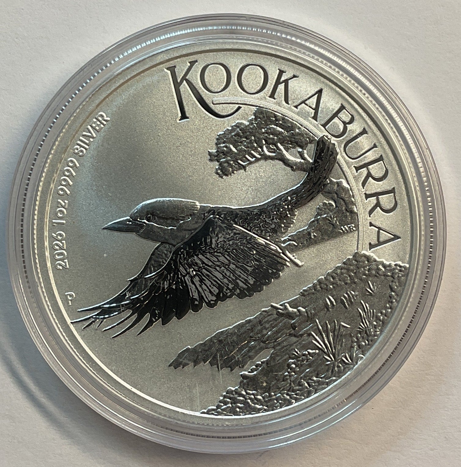 .9999 silver, 1 Troy Ounce, 2026 KOOKABURRA Silver Round, Store #SR020