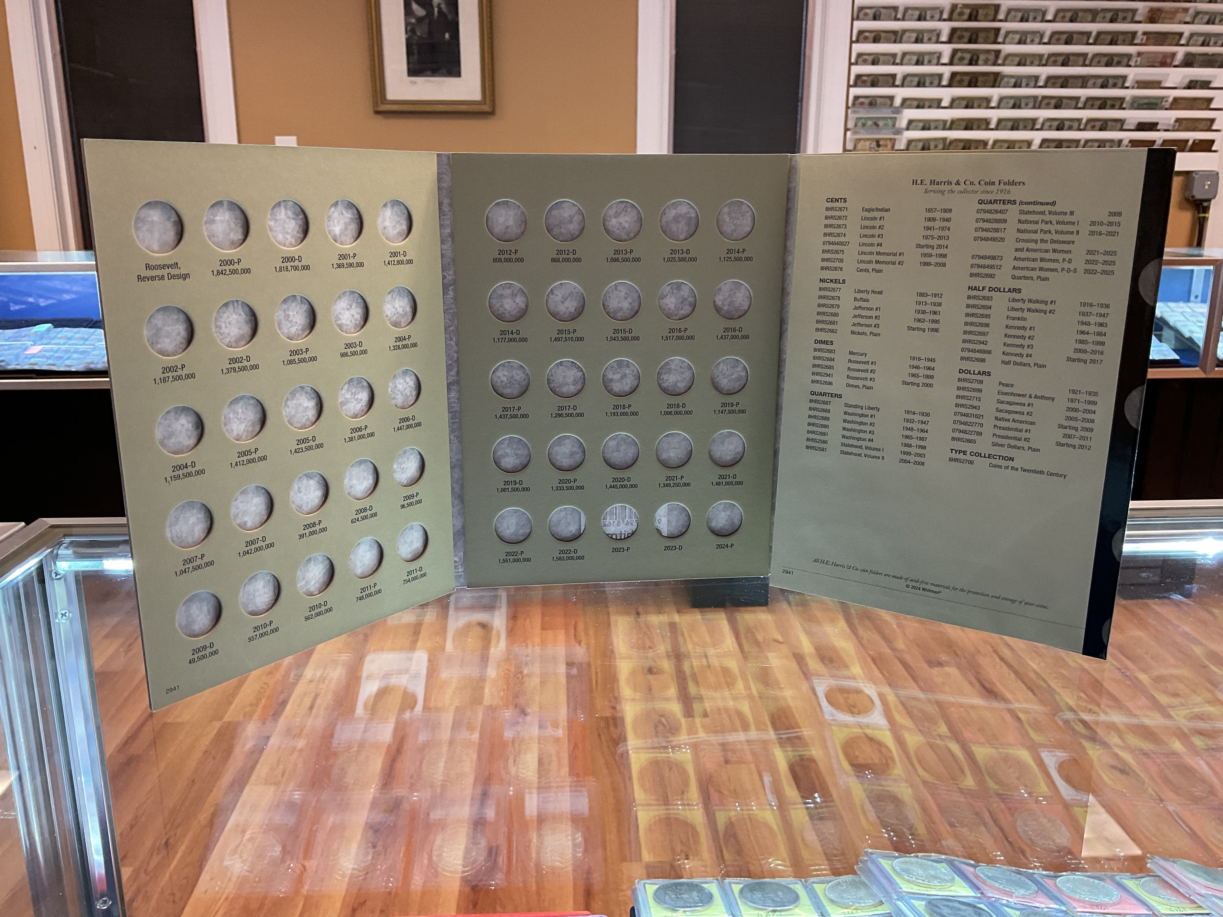 Roosevelt Dimes, Harris Coin Folder, Starting 2000