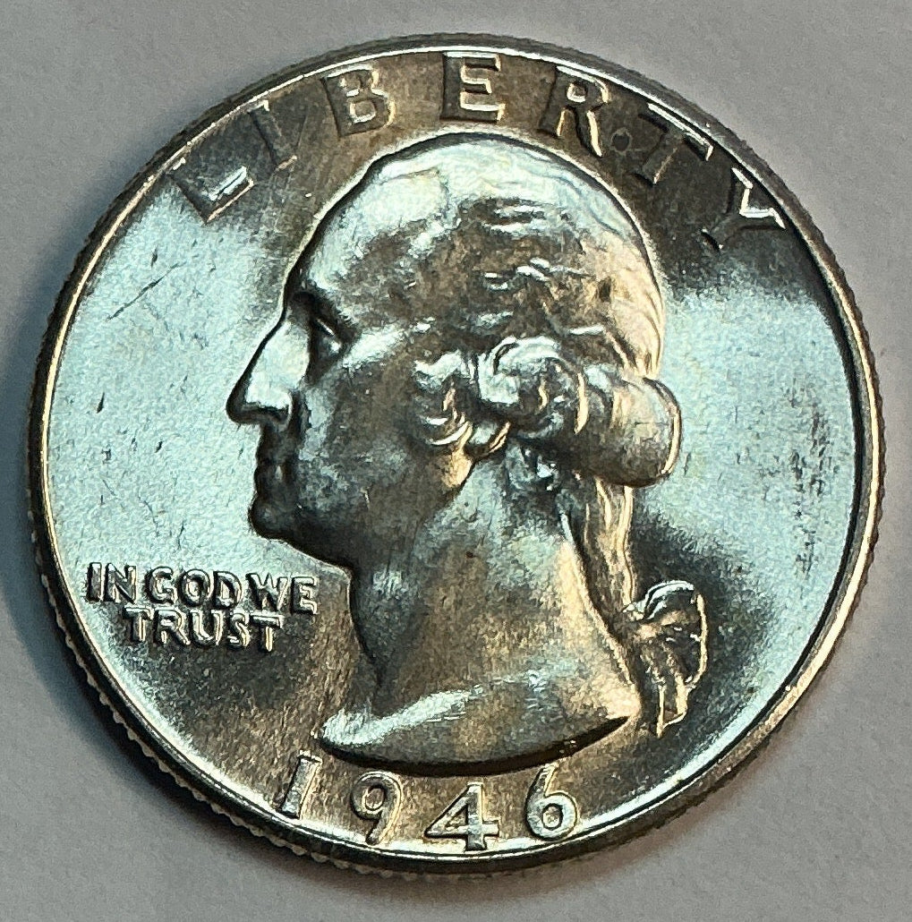 1946-D Washington Silver Quarter, Circulated Collectible Coin. Sale #QR1720