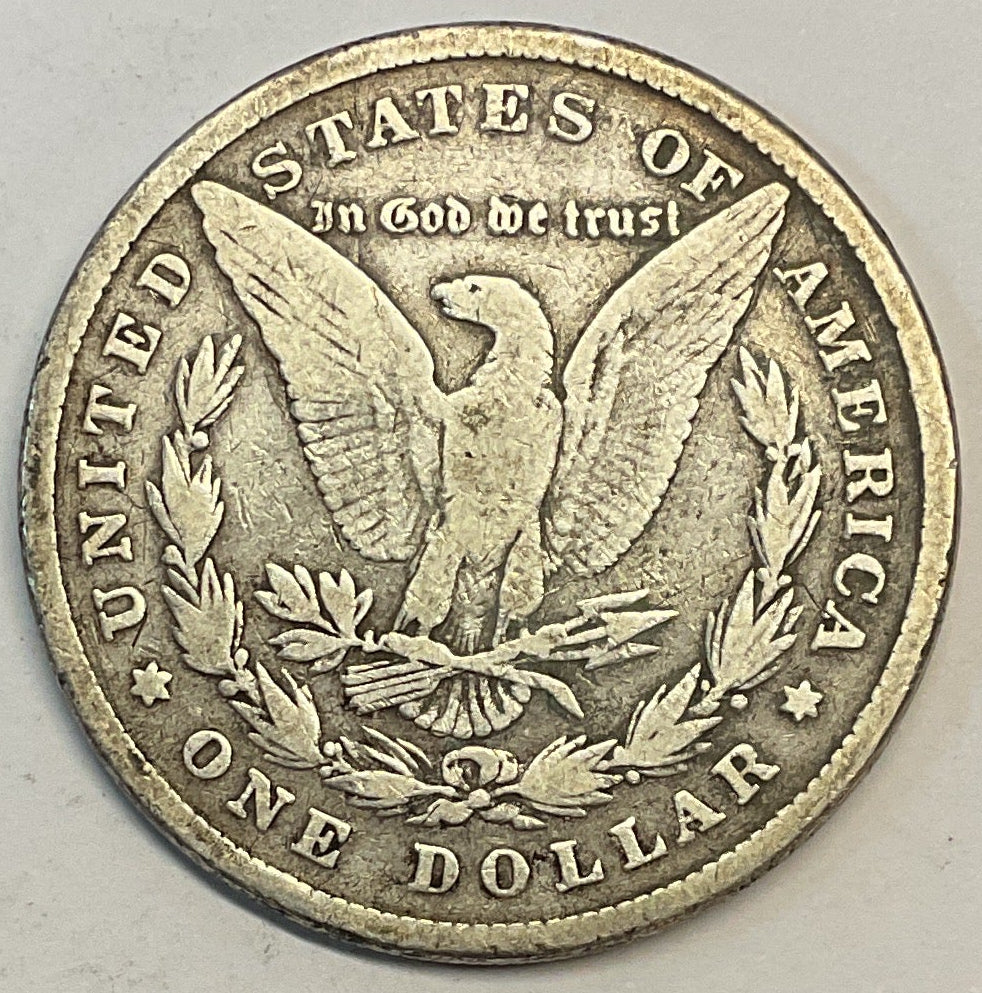 1878 Morgan Silver Dollar, 8 Tail Feather, Fine Circulated Coin, Store #DR0867.