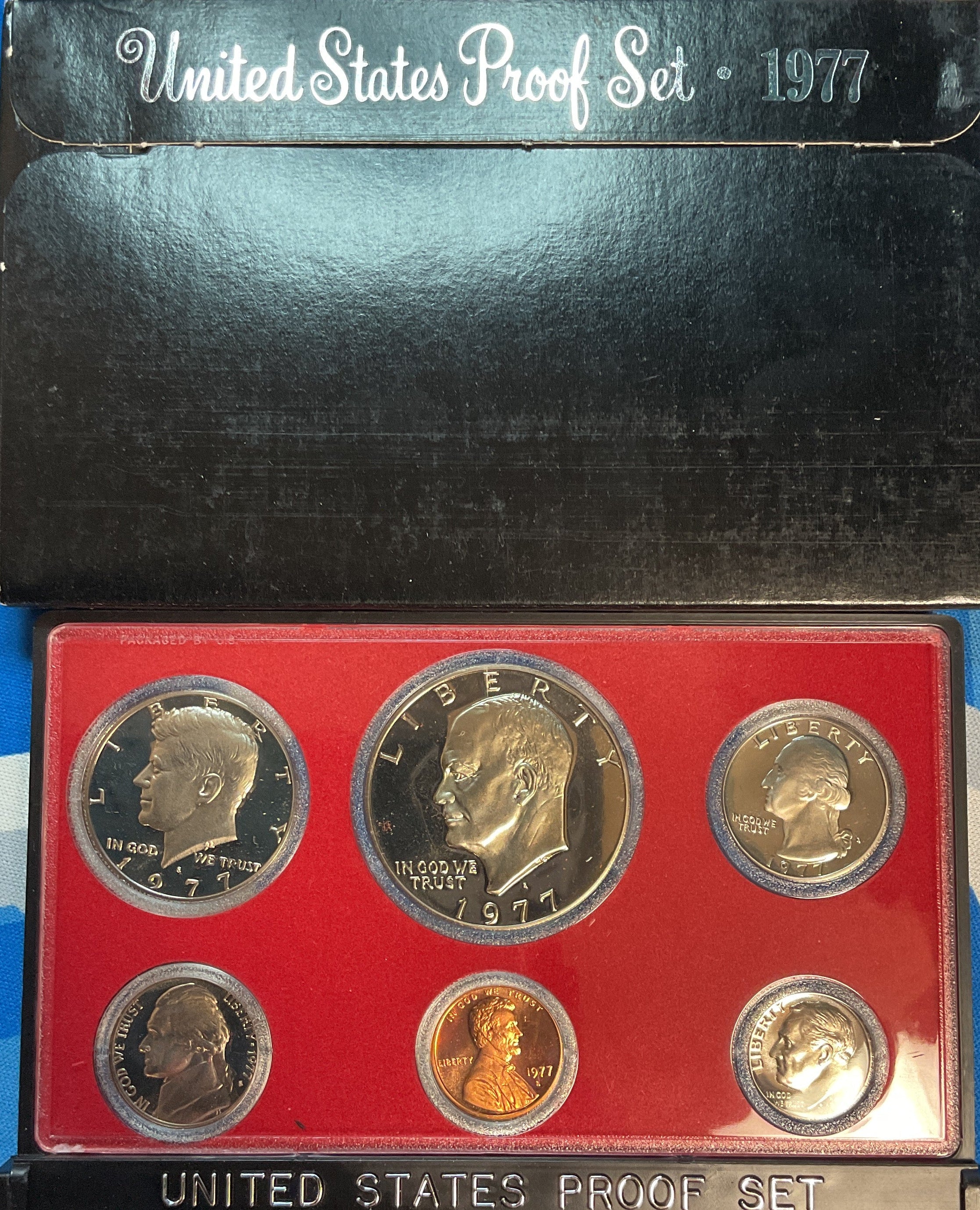 1977 Proof Set, 6 Coin Proof Set, Encased in Original Government Packaging.