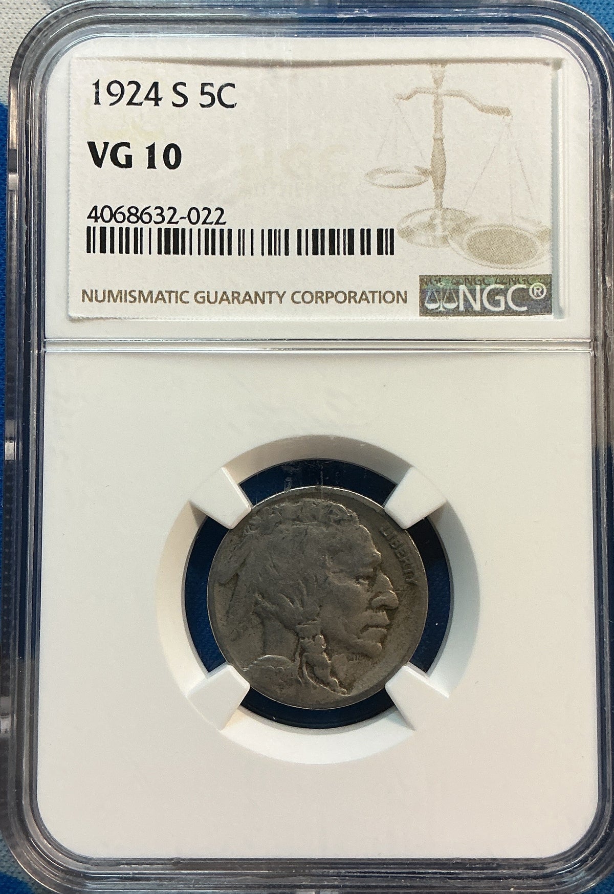 1924-S Buffalo Nickel, NGC, VG 10 Coin, Store #GNL037