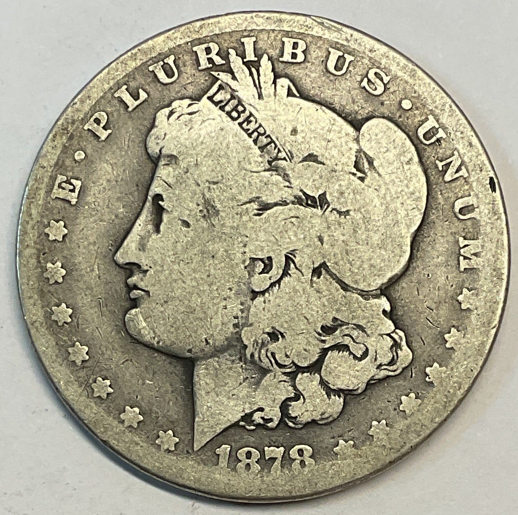 1878-CC Morgan Silver Dollar, About Good, Circulated Coin, Store #DR0869