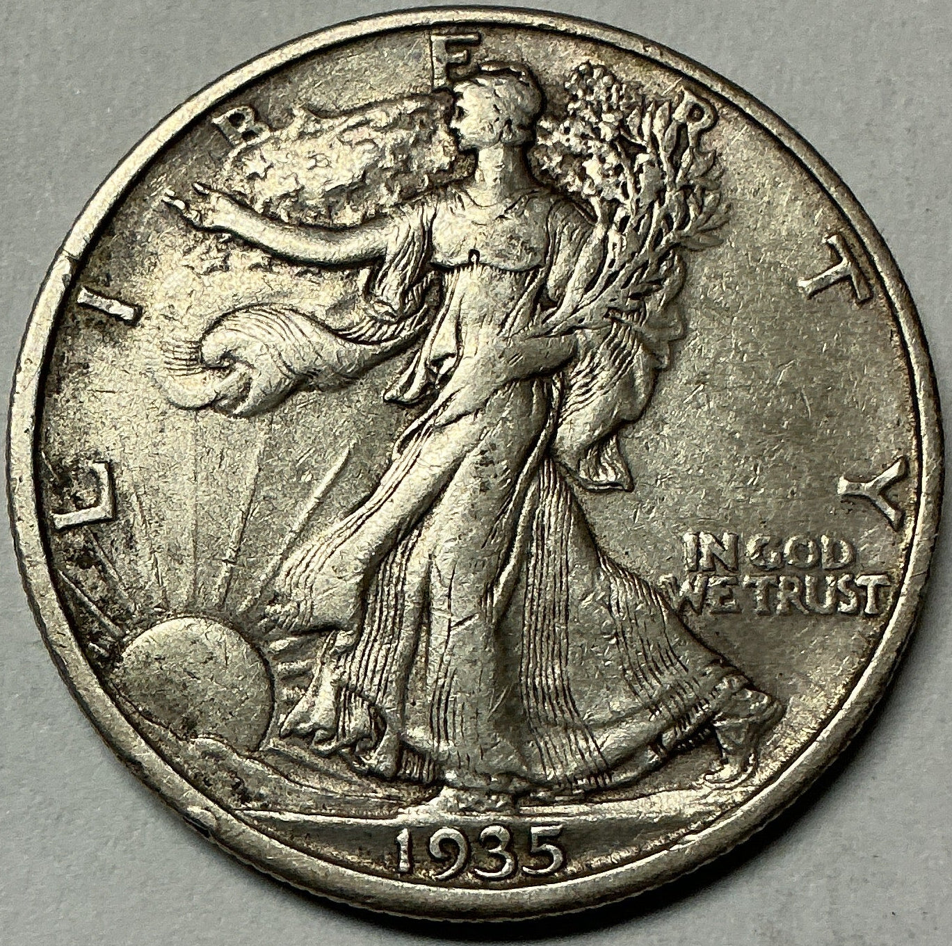 1935-S Walking Liberty Half Dollar, Extra Fine+ Circulated Coin, Store #HR2046
