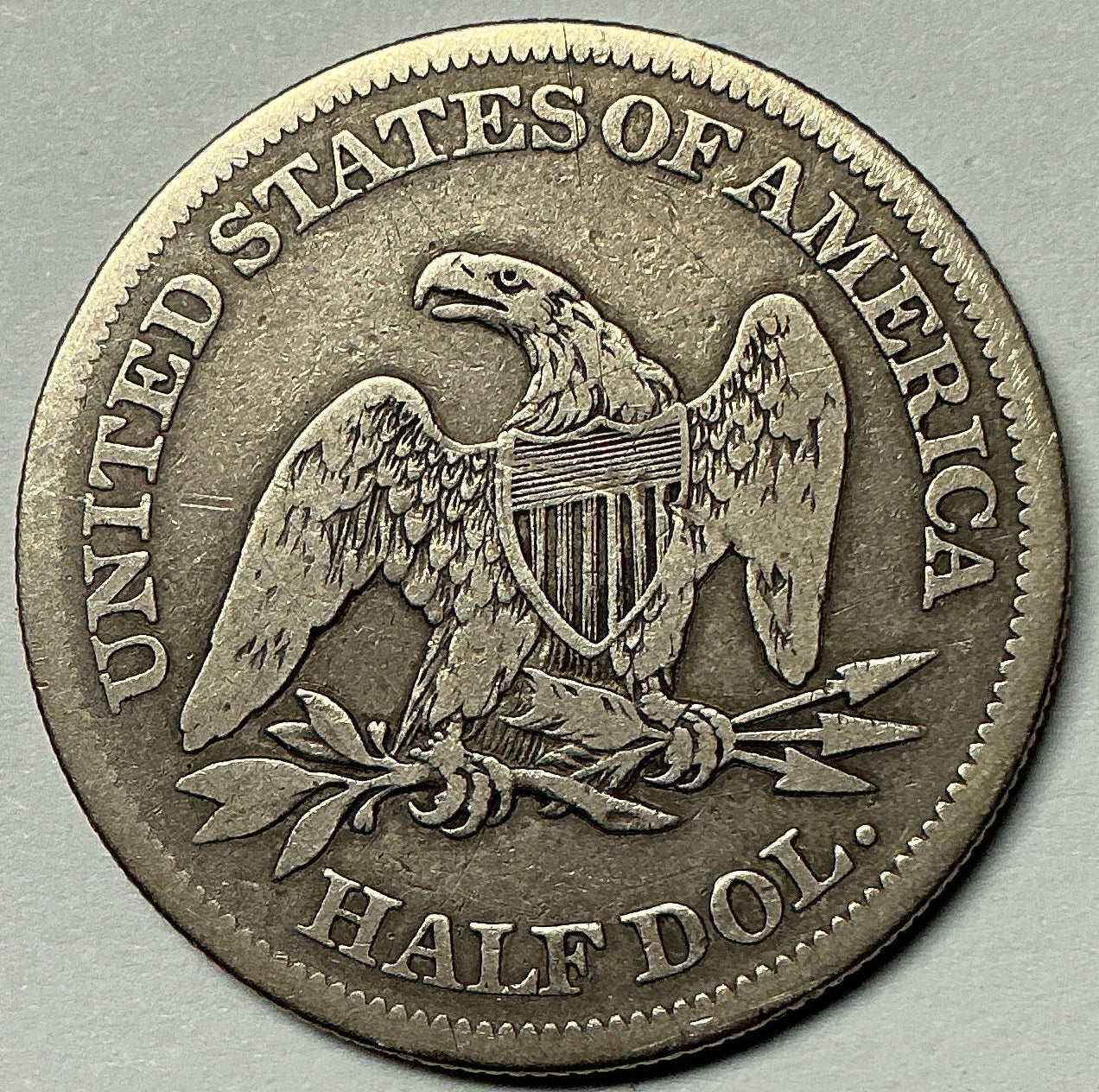1863 Liberty Seated Half Dollar, Very Fine+ Circulated Coin, Store #HR1975
