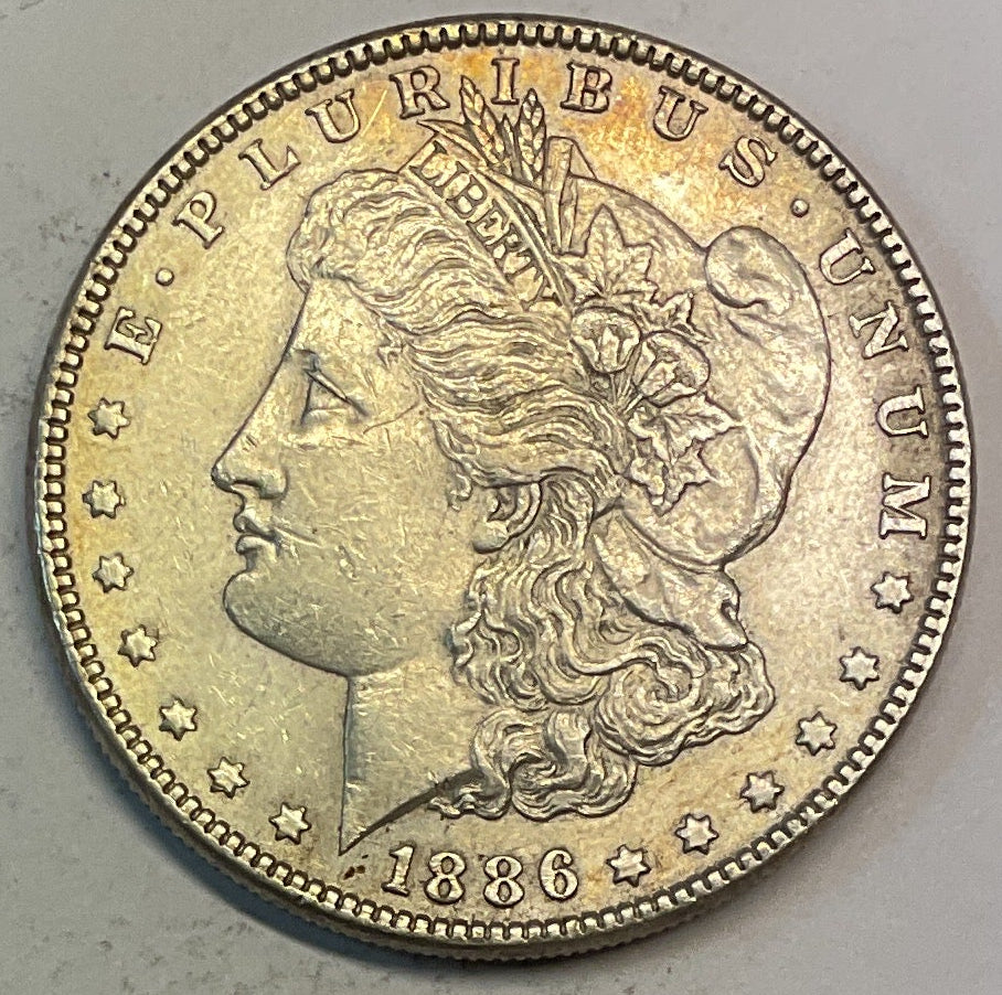 1886 Morgan Silver Dollar, Extra Fine Plus, Circulated Coin, Store #DR0892