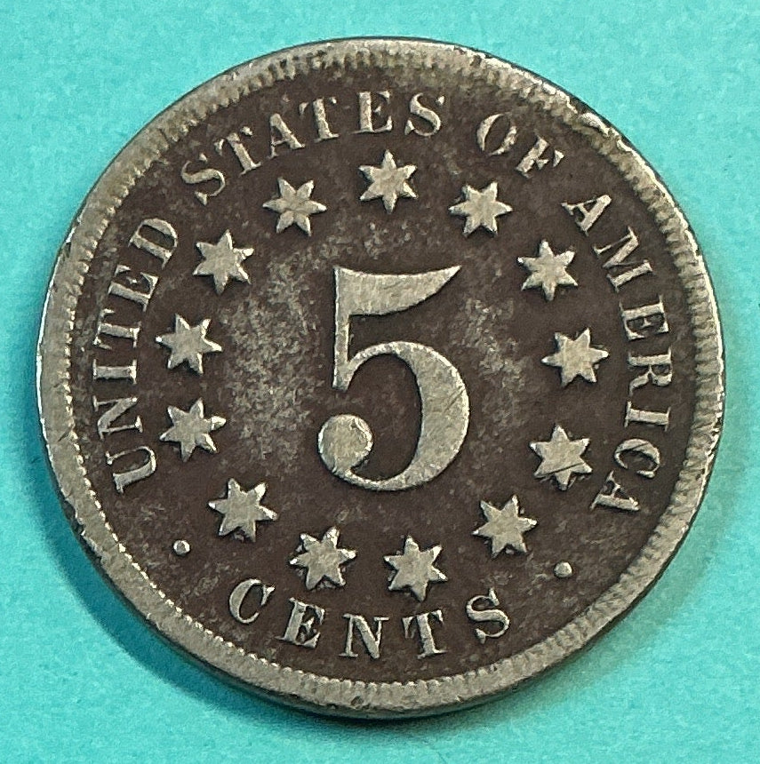 1868 Shield Nickel, Fine Details Circulated Coin, Store #NL0108