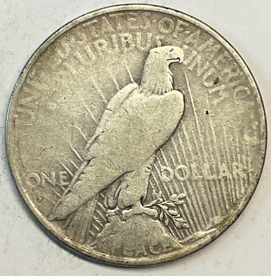 1934-D Peace Dollar, Very Good Circulated Coin, Store #DR0961