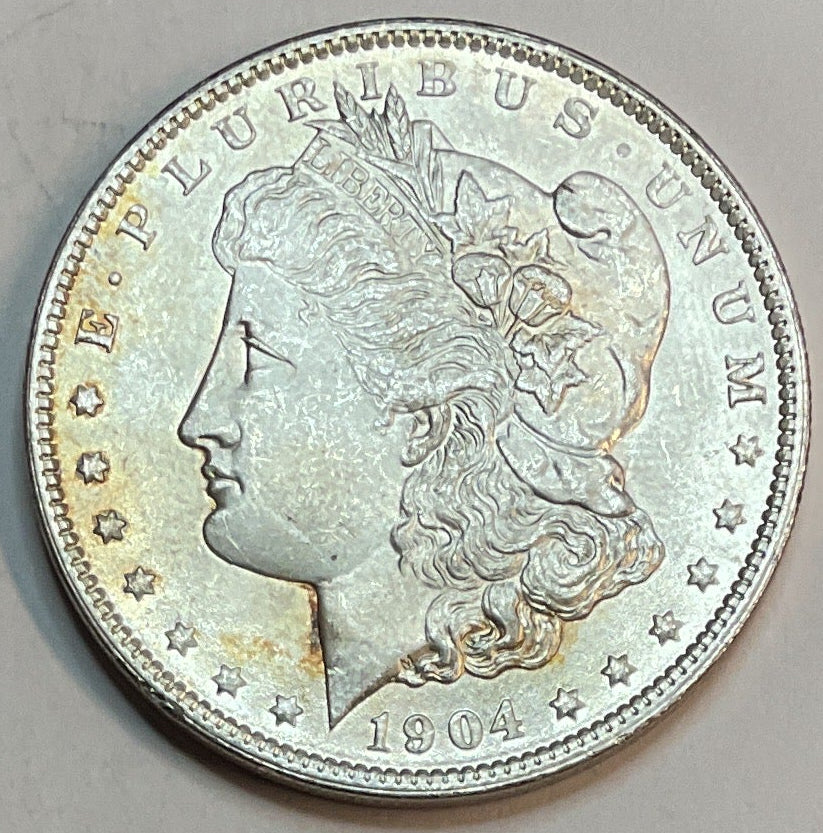 1904-O Morgan Silver Dollar, Mint State, Uncirculated Coin, Store #DR0940