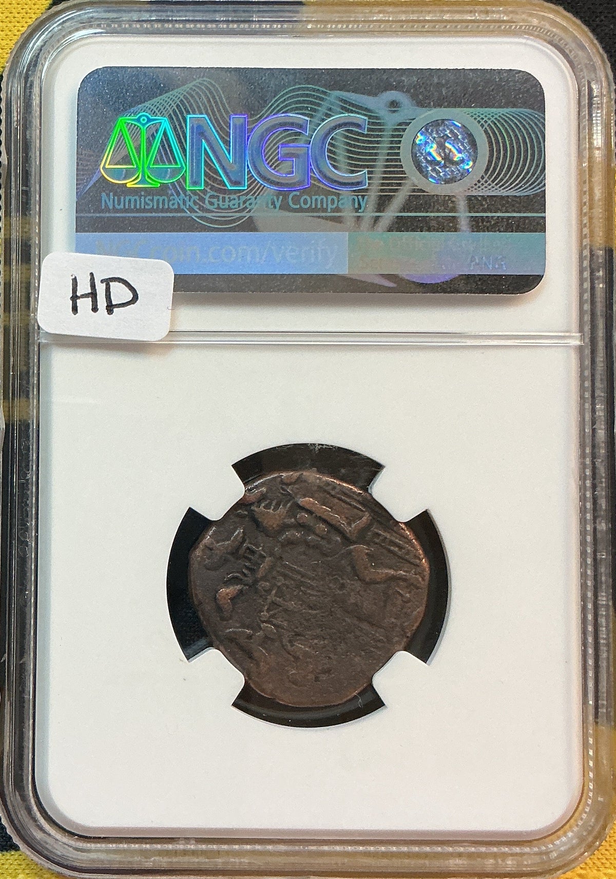 Ancient Coinage, F, Greek Coinage, Bactria, Indo-Greeks, AE Tetradrachm, c.105-90 BC, Store #AT0053