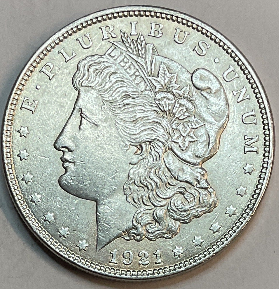 1921 Morgan Dollar, Mint State, Uncirculated Coin, Store #DR0941