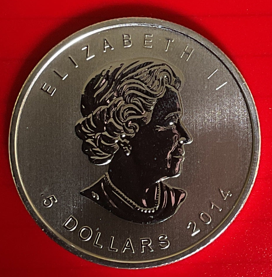 2014 $5, Canada Maple Leaf, Wild life Silver Round Bullion, 9999 silver, 1 Troy Ounce