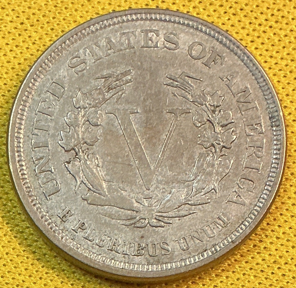 1883 Liberty Nickel., 'No Cents'., Extra Fine-About Uncirculated Coin., Store Sale #NL868