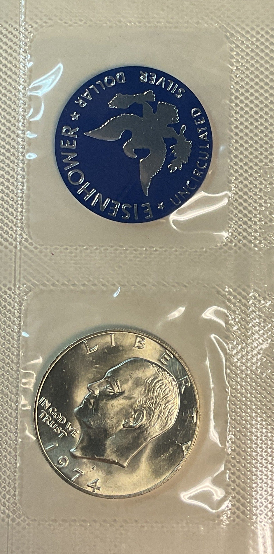 1974 Eisenhower Uncirculated Silver Dollar. Store #PT053