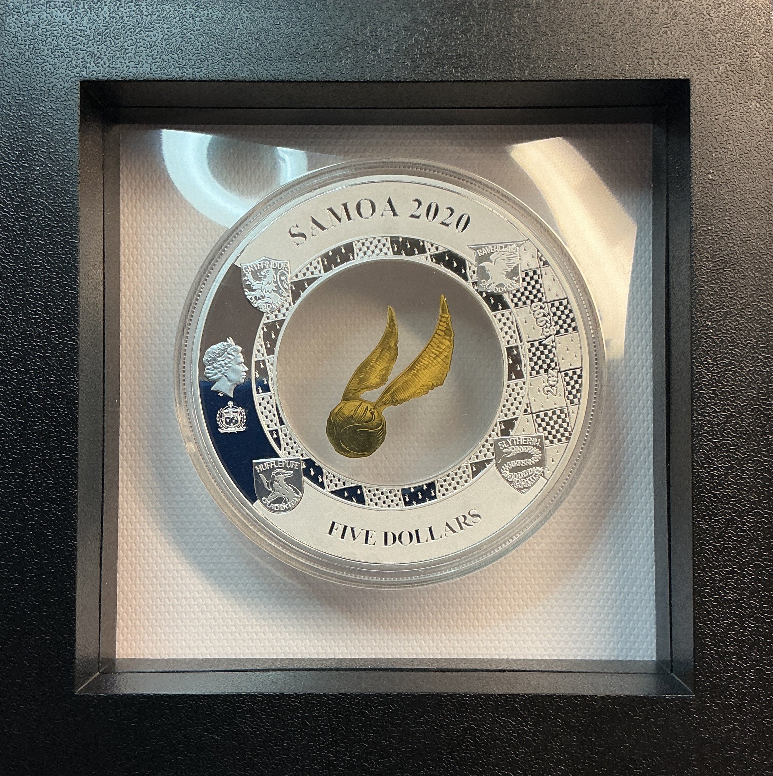 2020 Harry Potter Silver Coin, THE GOLDEN SNITCH, 2 Troy oz .999 Silver & 0.2 gm Gold Coin, Store #SR178