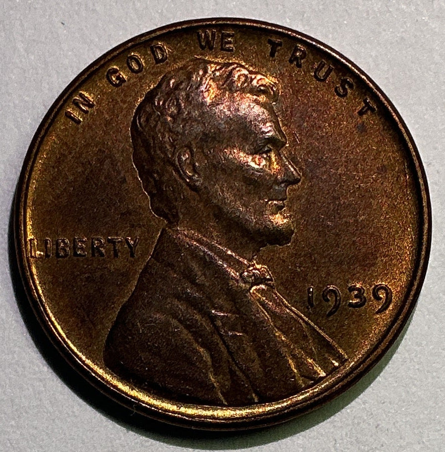 1939 Lincoln Cent, Mint State Uncirculated Coin, Store #CT1271