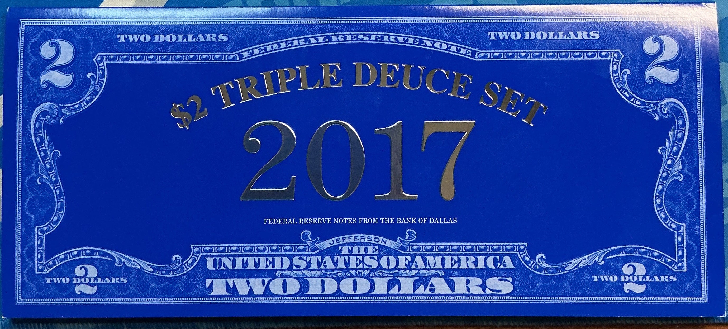 2017 $2 Triple Deuce Set, F.R.N., Same Serial Numbers, Store #FRN033