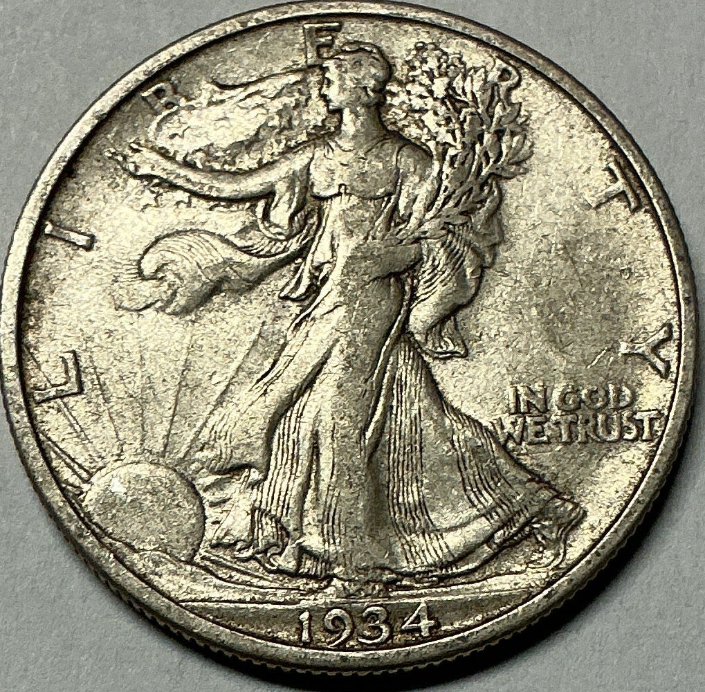 1934-S Walking Liberty Half Dollar, Extra Fine Circulated Coin, Store #HR2045