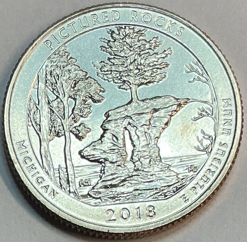 2018-D Uncirculated, Pictured Rocks National Lakeshore, Michigan, Washington Quarter