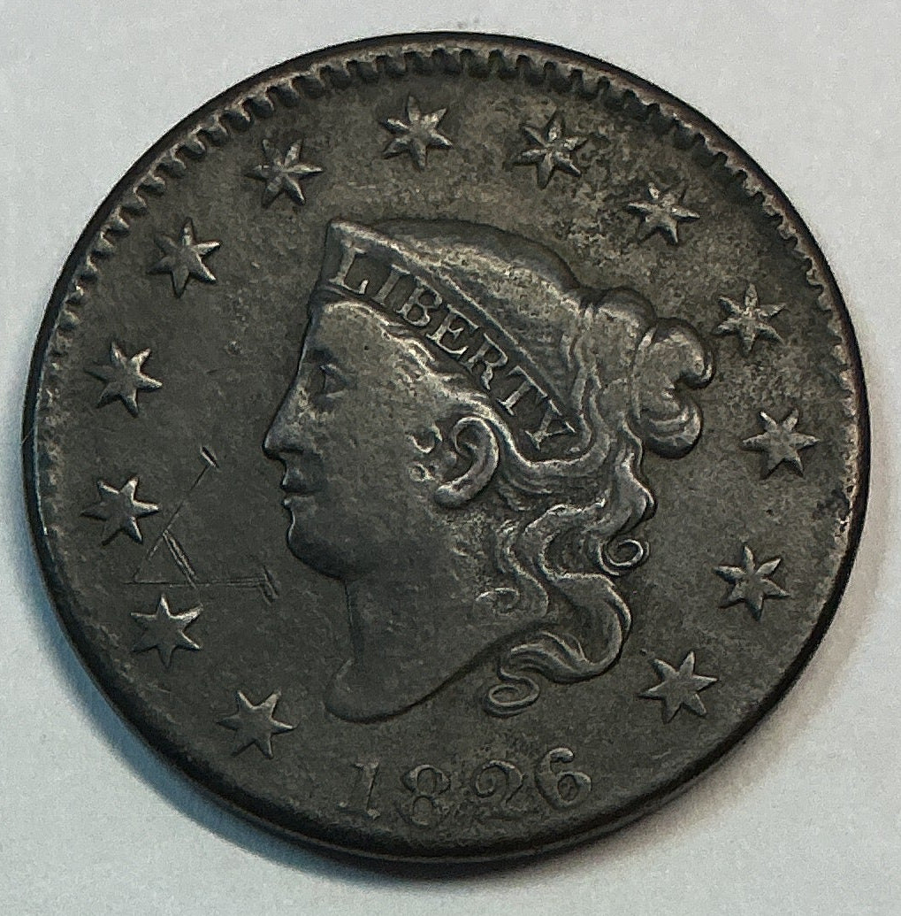 1826 Large Cent, Very Good Circulated Coin, Store Sale #CT1429