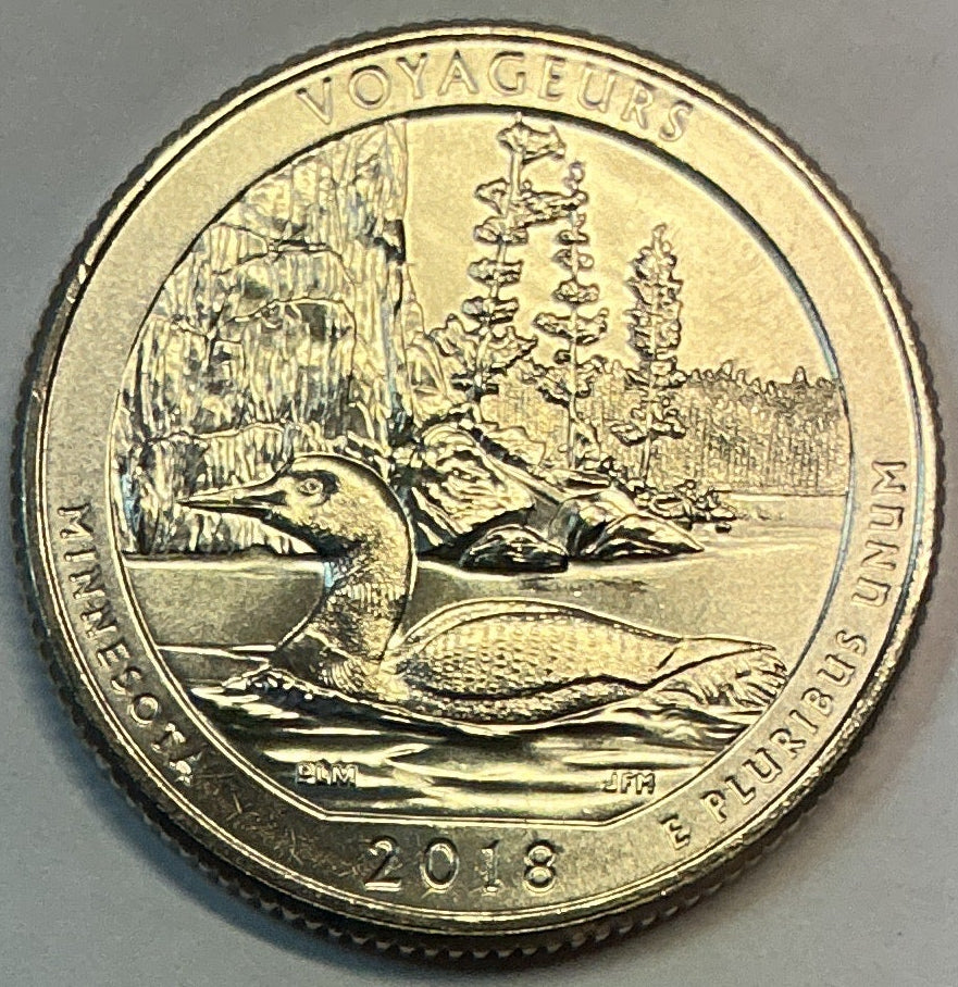 2018-P Uncirculated, Voyageurs National Park, Minnesota, Washington Quarter