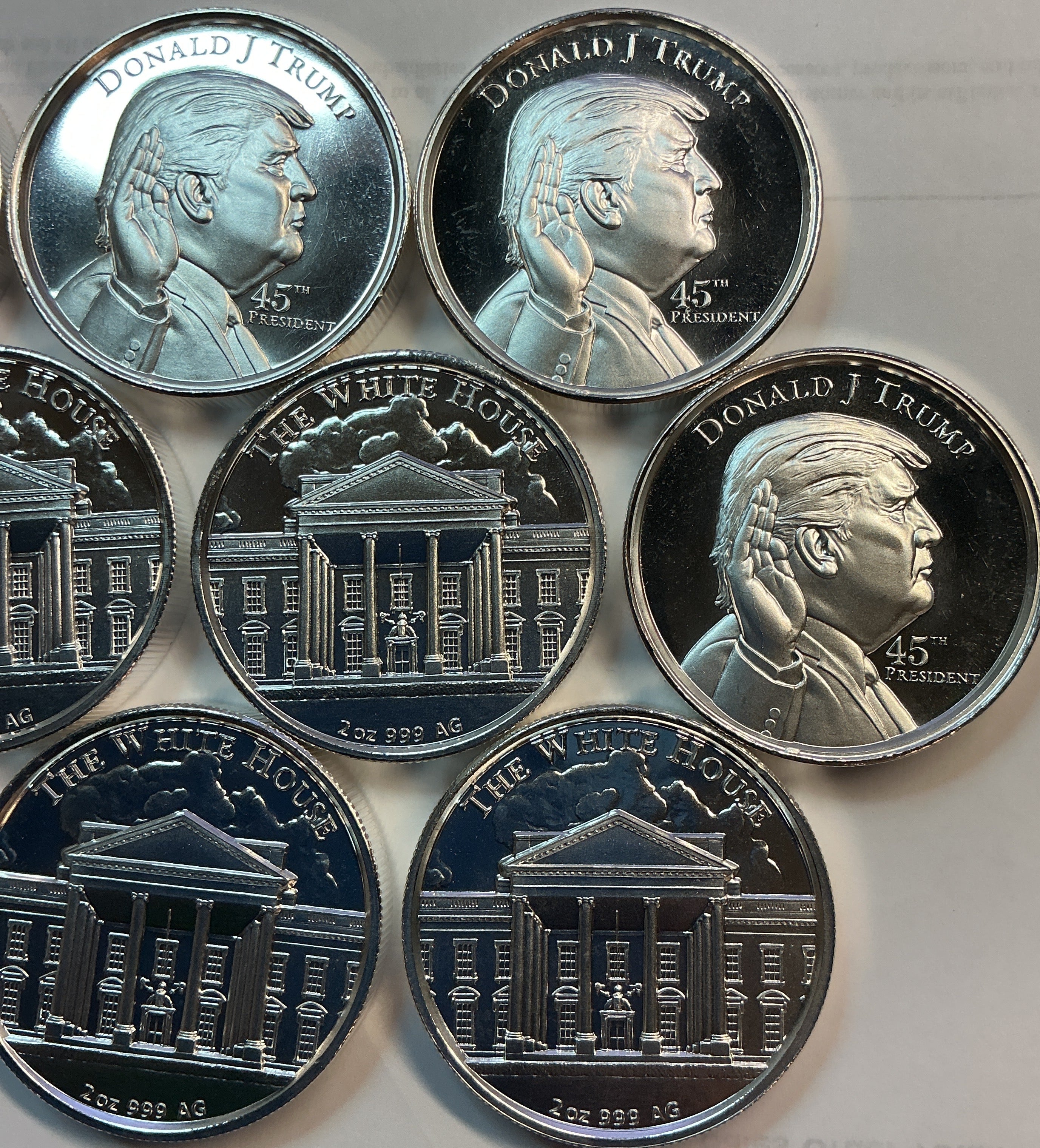 1 Roll of 10-2 Troy Ounces, Donald J. Trump 45th President .999 Silver Rounds, Store #SR055