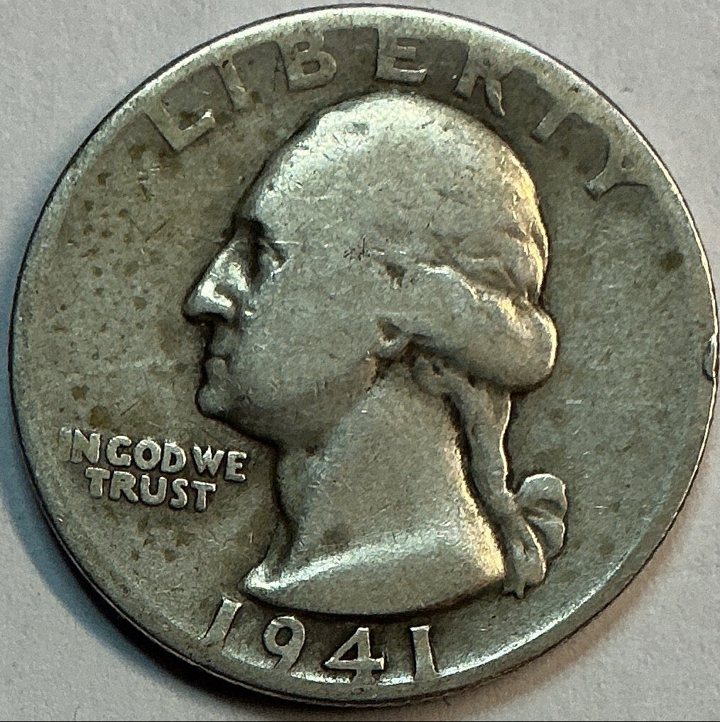 1941-D Washington Quarter, Fine Circulated Coin. Sale #QR1801
